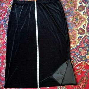 Jaclyn Smith Black Velvet Midi Skirt